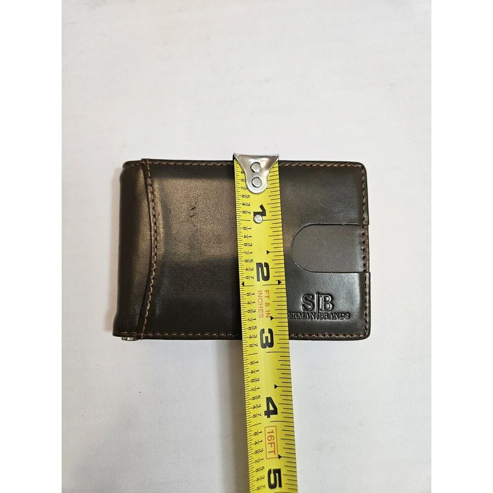Serman Brands Brown Bifold Men's Wallet with Card Slots and Folding Feature